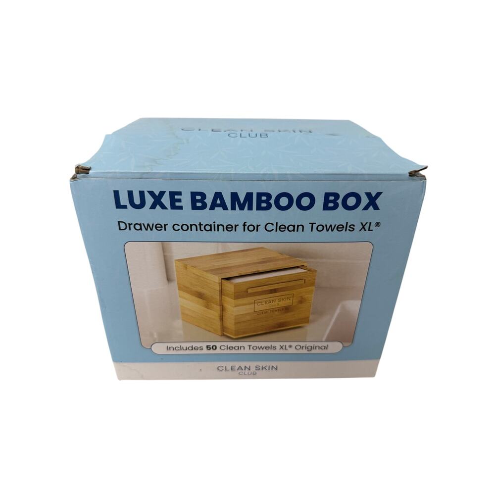 Clean Skin Club Luxe Bamboo Box for Clean Towels XL – Bamboo Drawer Dispenser